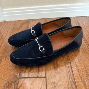 Coach Navy Blue Loafers with Silver Accent